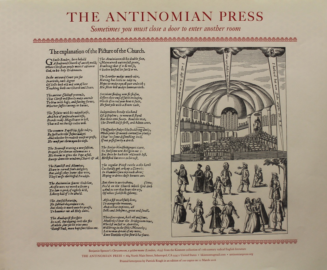 KINMONT, Ben - Antinomian Press: Sometimes you must close a door… (Broadside)
