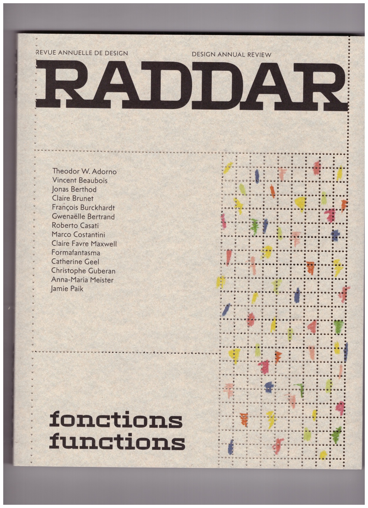 PROD'HOM, Chantal; FAVRE MAXWELL, Claire; COSTANTINI, Marco (eds.) - RADDAR N°1 — Fonctions/Functions