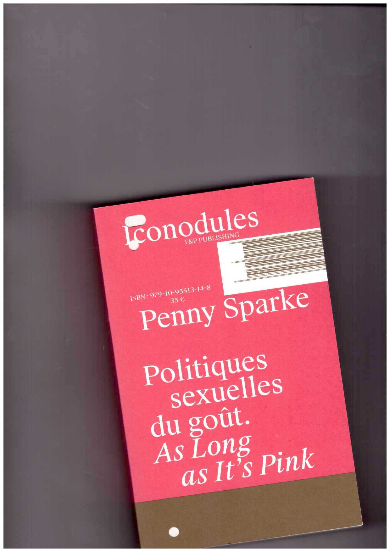 SPARKE, Penny - Politiques sexuelles du goût. As Long as It’s Pink