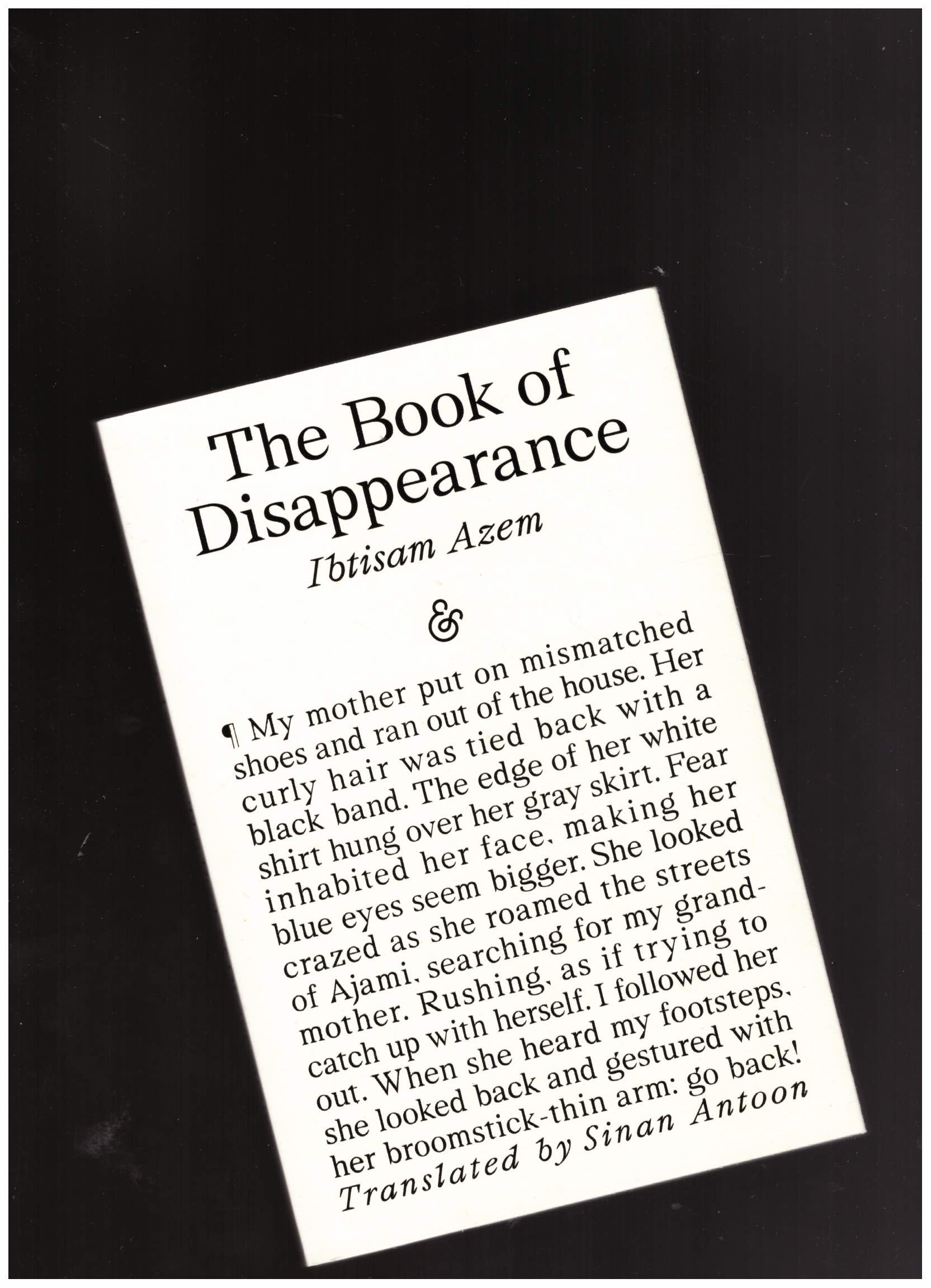 AZEM, Ibtisam - The Book of Disappearance