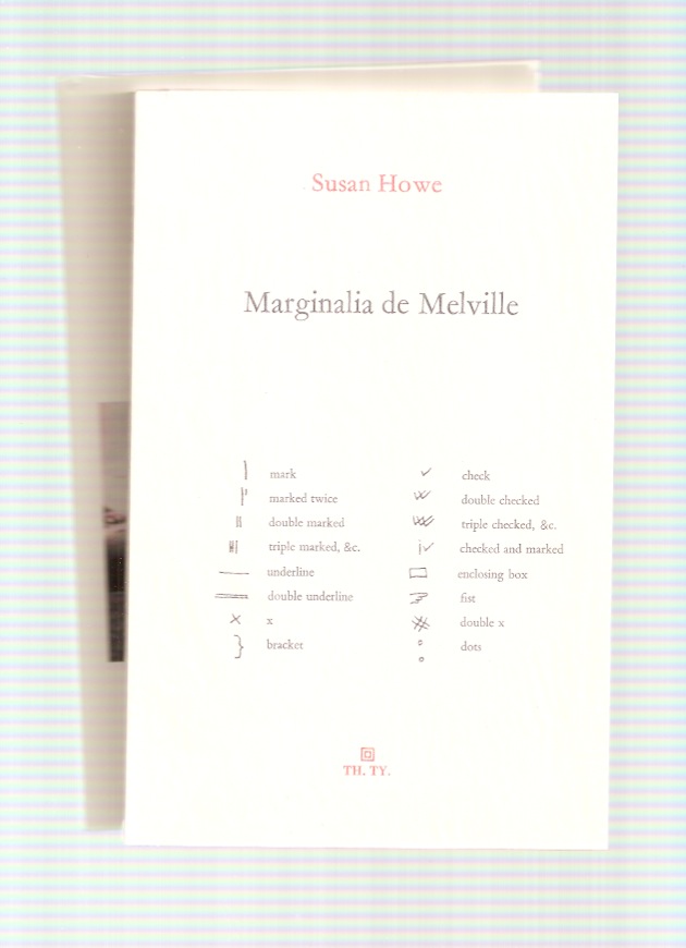 HOWE, Susan - Marginalia de Melville