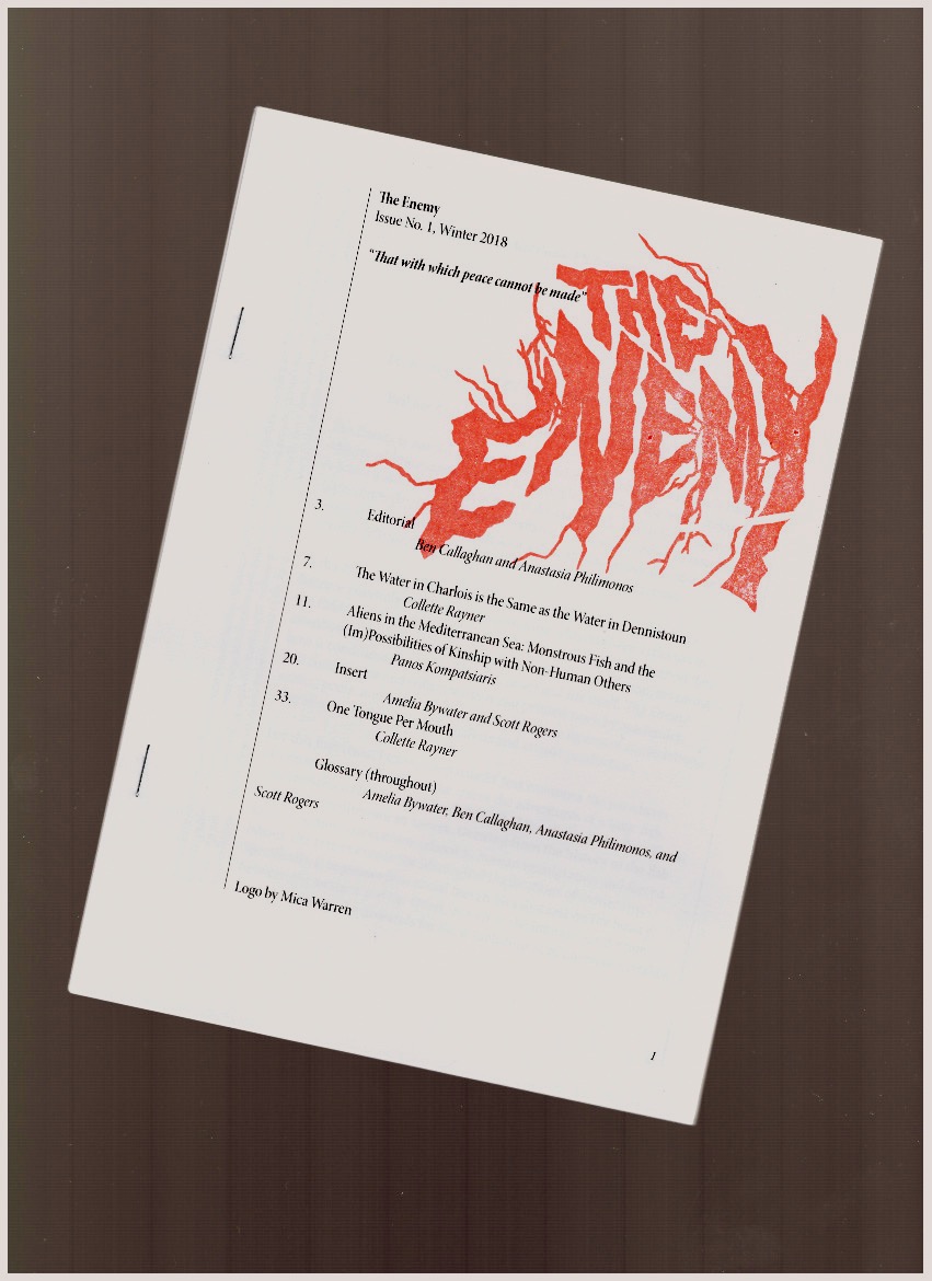 PHILIMONOS, Anastasia; CALLAGHAN, Ben (eds.) - The Enemy - Issue 1, winter 2018
