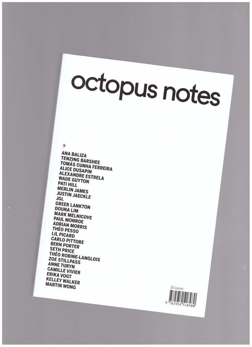 DUSAPIN, Alice; PIALOUX, Alice; PINTEAUX, Baptiste; LABORDE, Martin (eds.) - Octopus notes #9