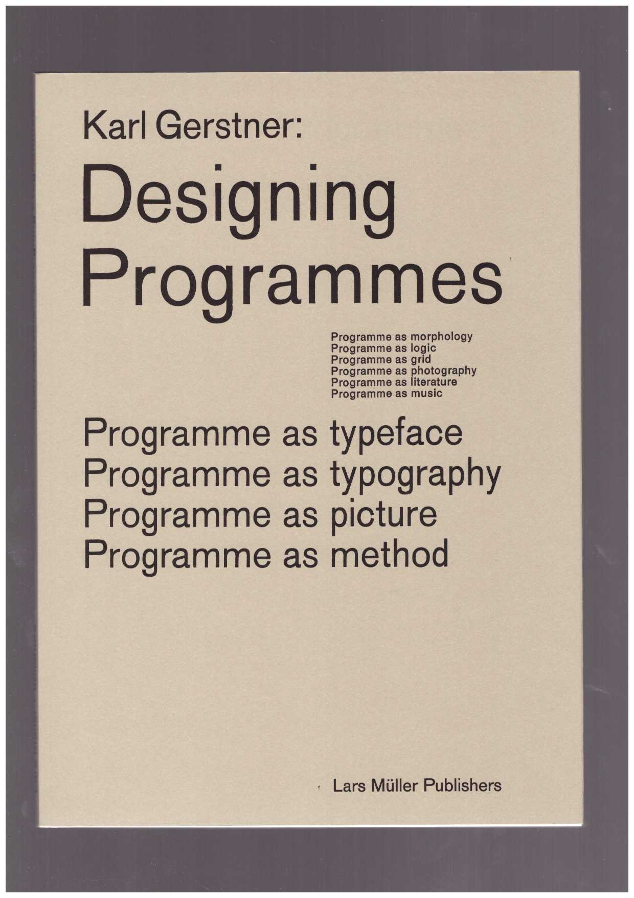 GERSTNER, Karl - Designing Programmes