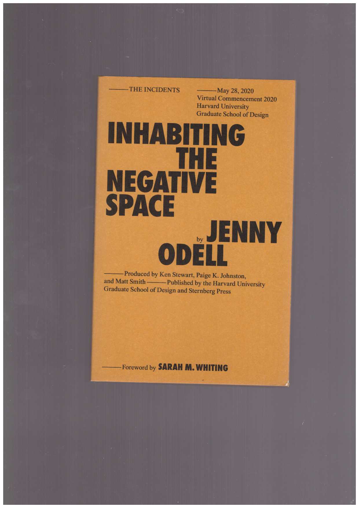 ODELL, Jenny  - Inhabiting the Negative Space