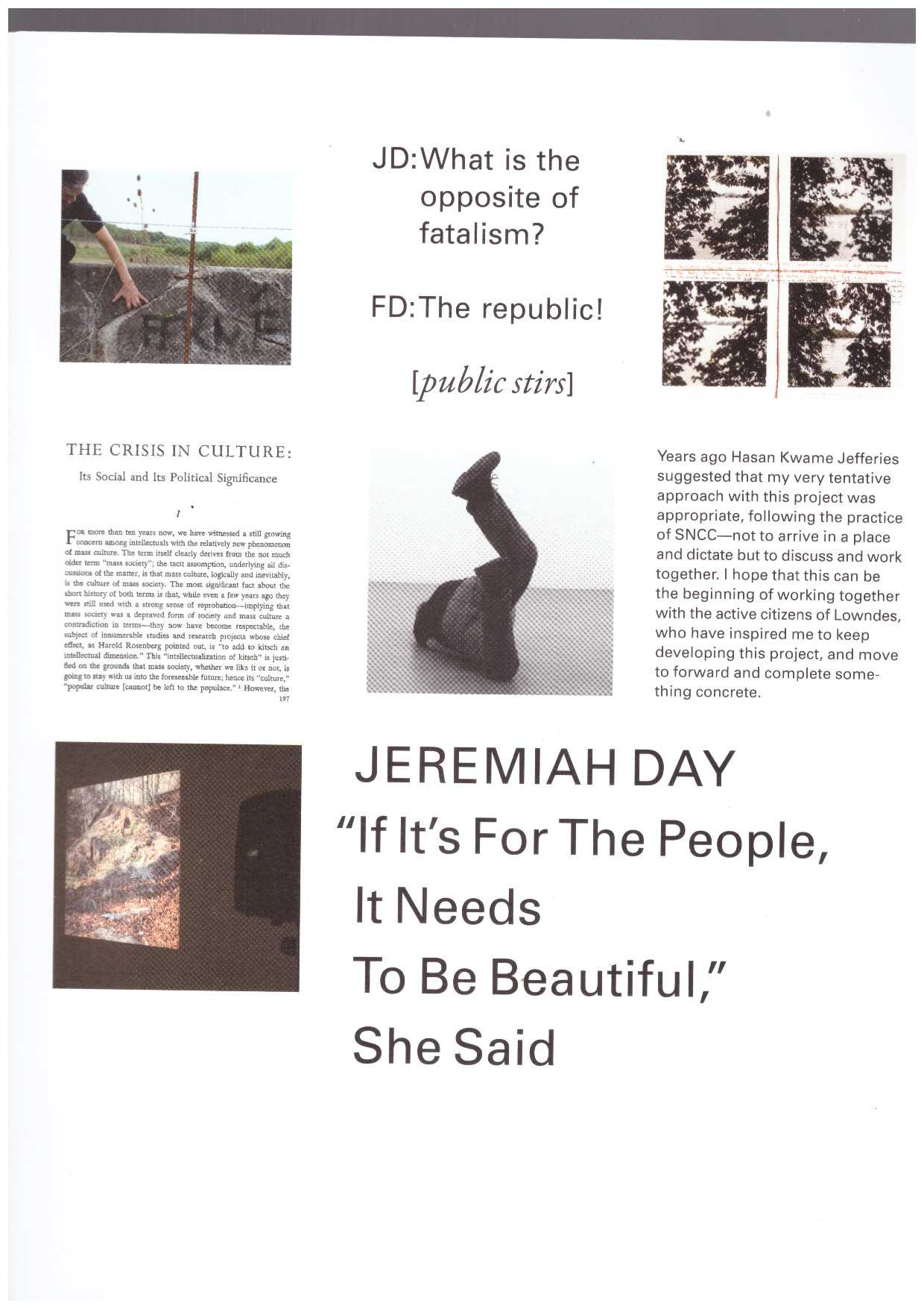 Various - Jeremiah Day. “If It’s For The People, It Needs To Be Beautiful,” She Said