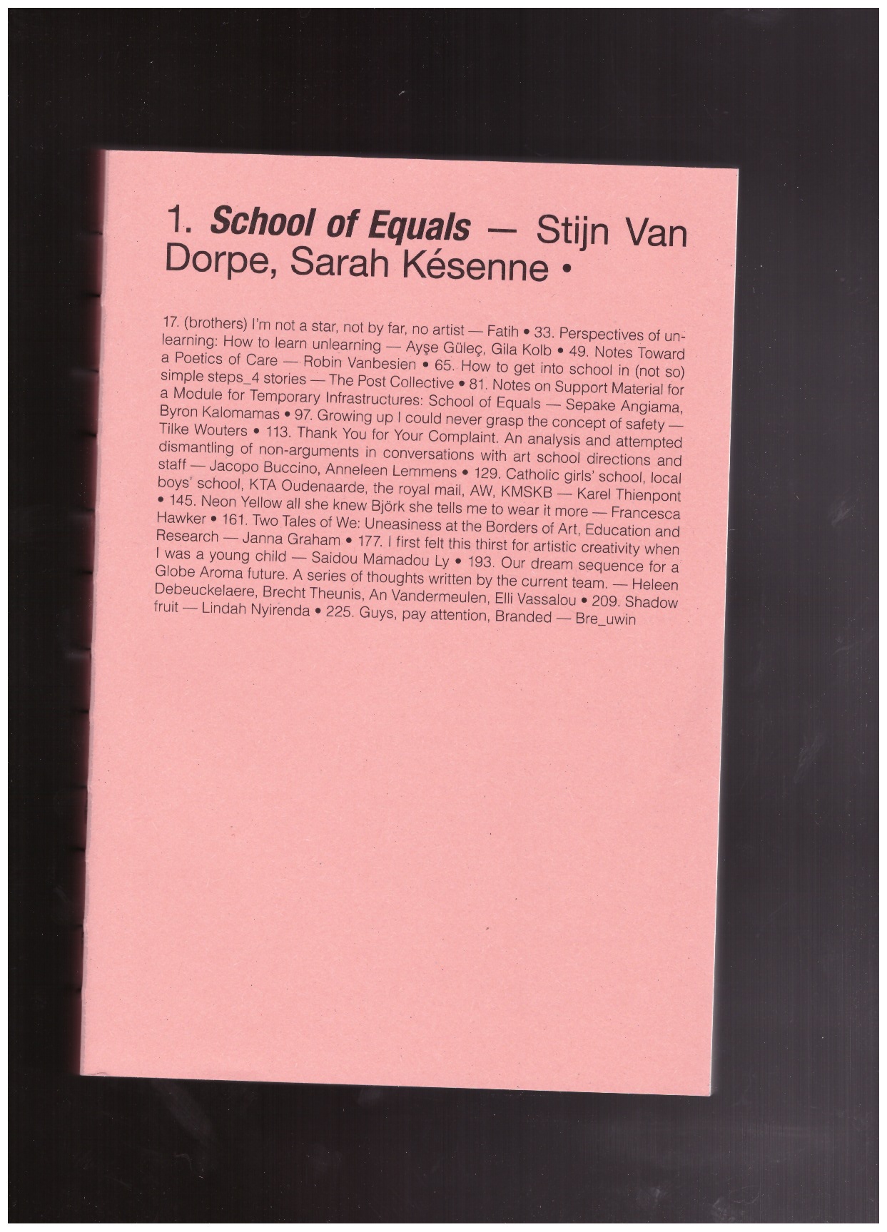 VAN DORPE, Stijn; KESENNE Sarah (eds.) - School of Equals