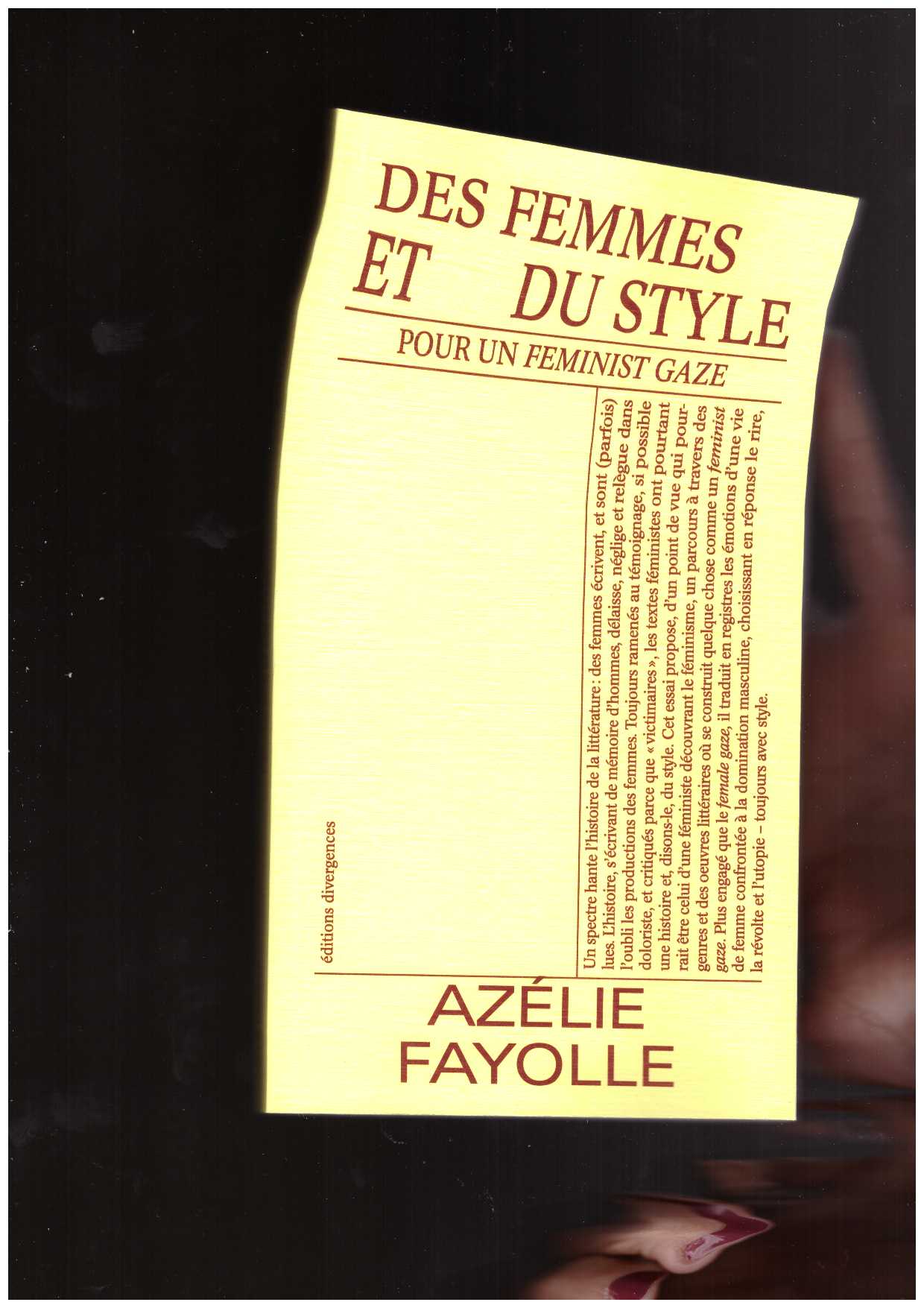 FAYOLLE, Azélie - Des femmes et du style