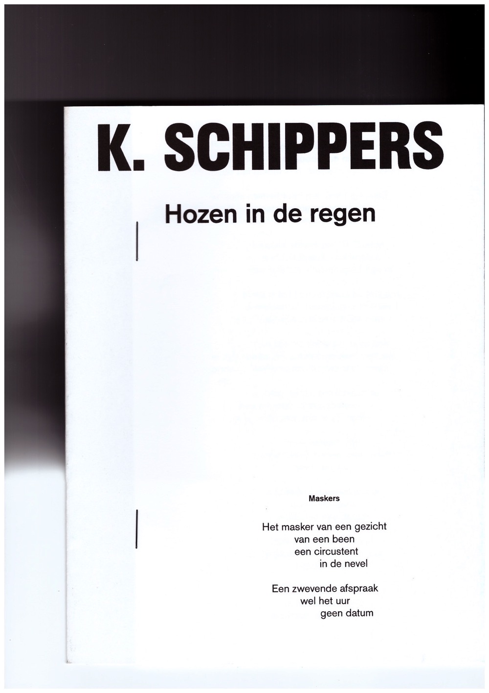 SCHIPPERS, K. - Hozen in de regen / Hailing in the rain