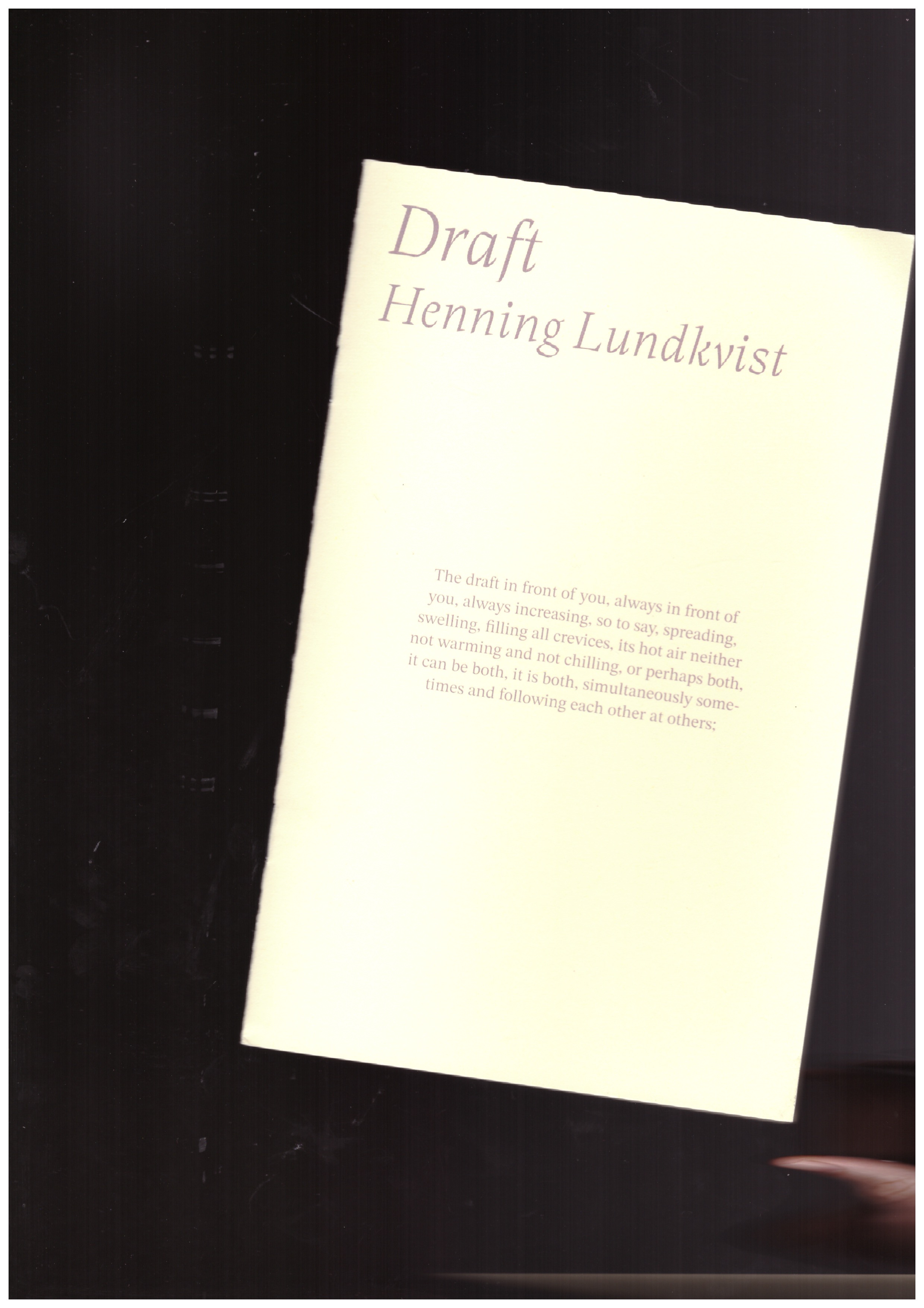 LUNDKVIST, Henning - Draft