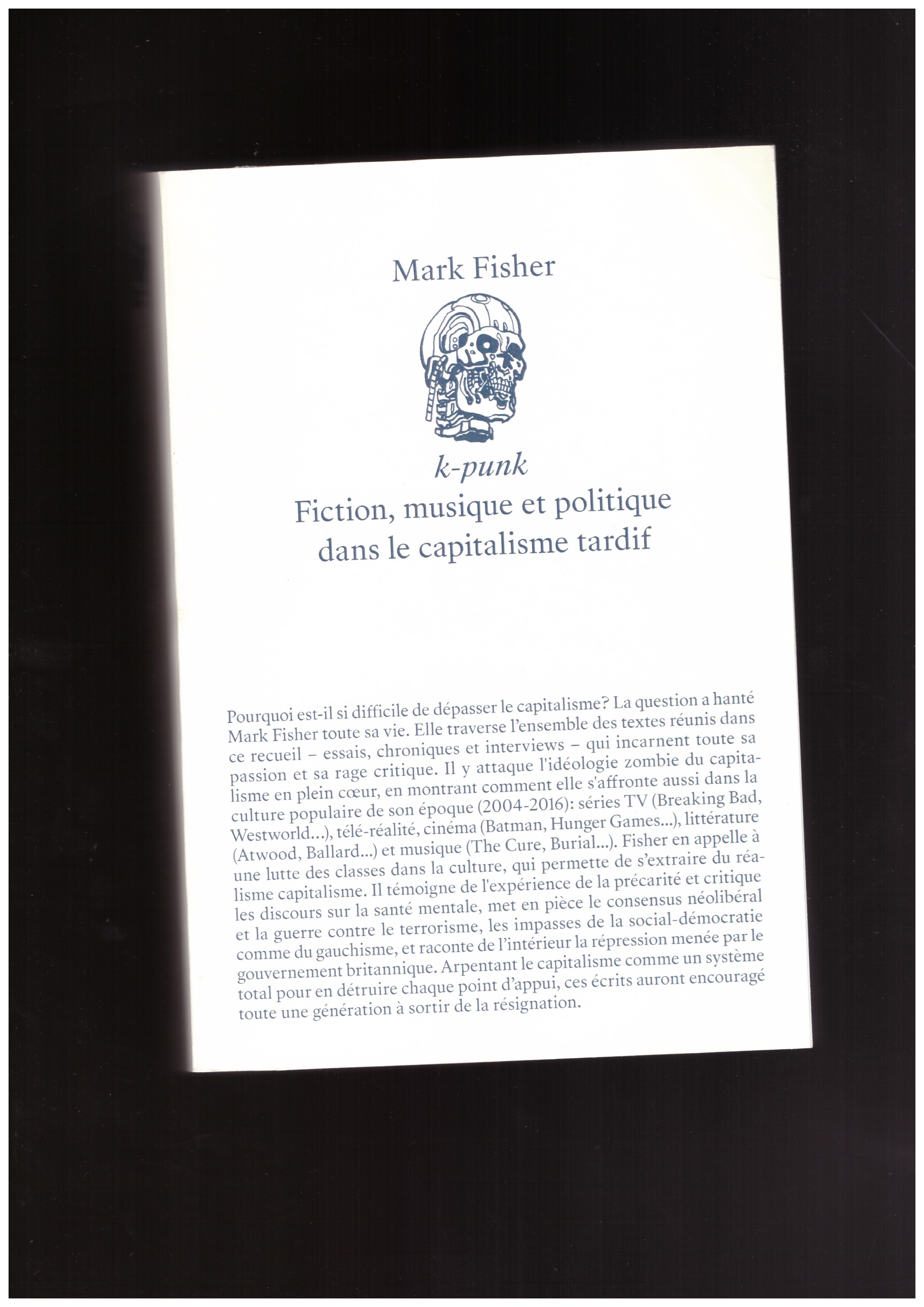 FISHER, Mark - k-punk. Fiction, musique et politique dans le capitalisme tardif