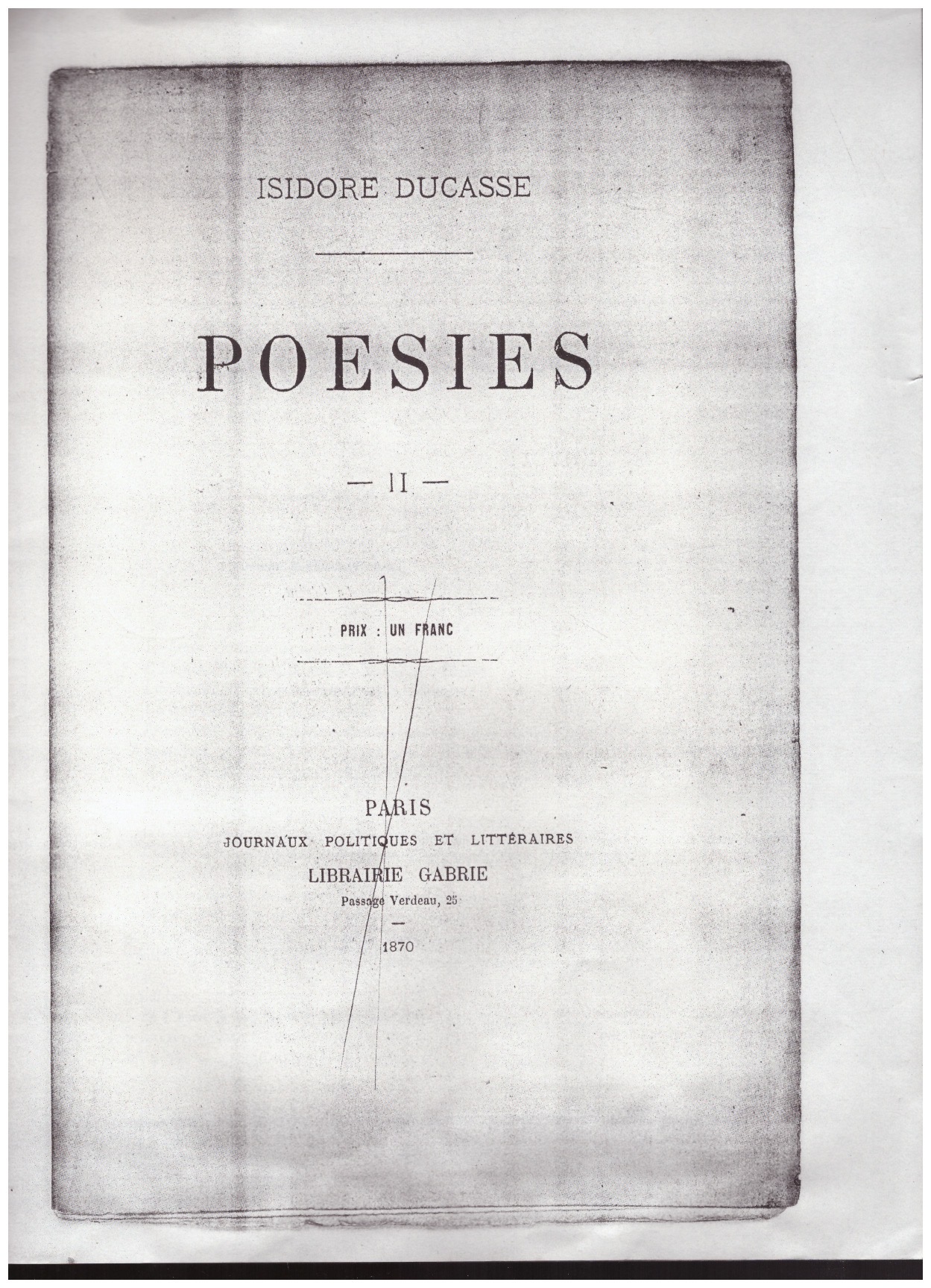Isidore Ducasse  - Poésies II