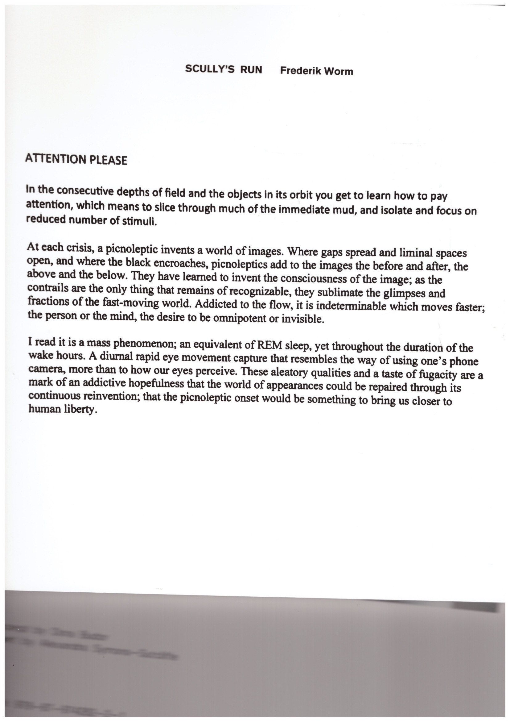 WORM, Frederik - Scully’s Run