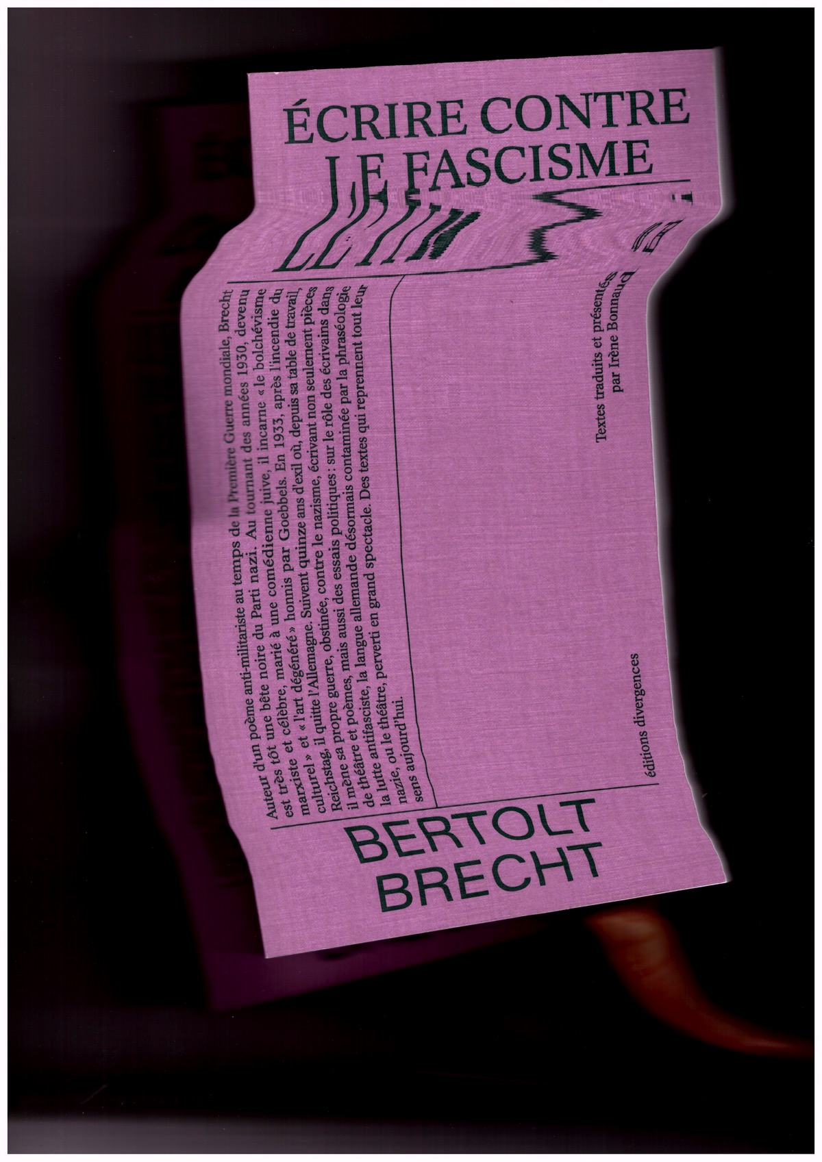 BRECHT, Bertolt - Écrire contre le fascisme