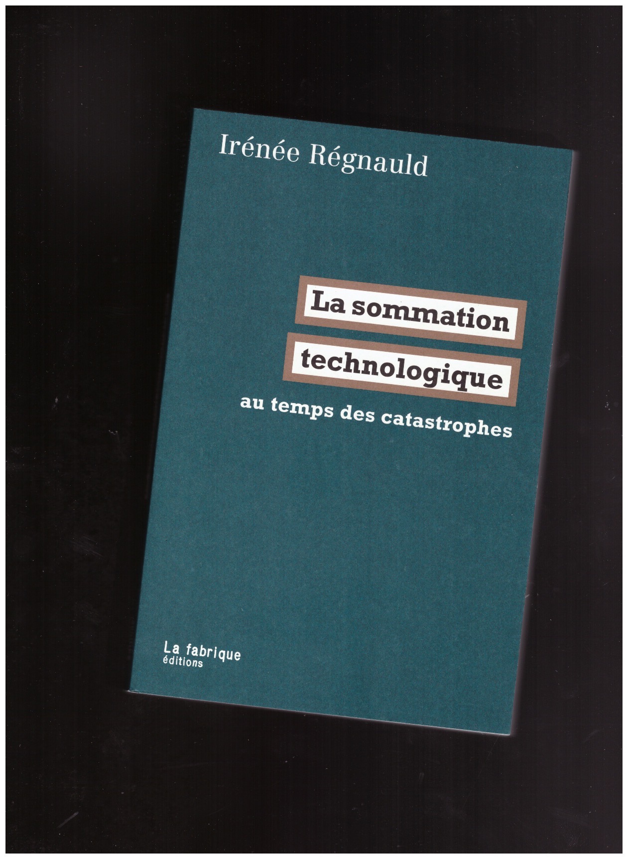RÉGNAULD, Irénée - La sommation technologique. Au temps des catastrophes