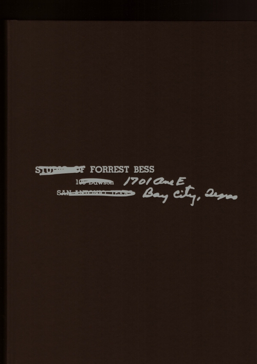 BESS, Forrest; WESSELER, Moritz (ed.) - Forrest Bess (Fridericianum,Verlag der Buchhandlung Walther König)