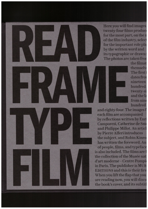 CAMPORESI, Enrico; DE SMET, Catherine; MILLOT, Philippe - Read Frame Type Film: Or, Written on the Screen (Centre Georges Pompidou,MUBI)