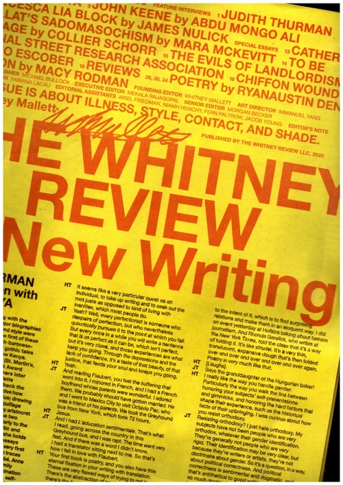 MALLETT, Whitney (ed.) - The Whitney Review of New Writing #6 Fall/Winter 2026 (The Whitney Review)