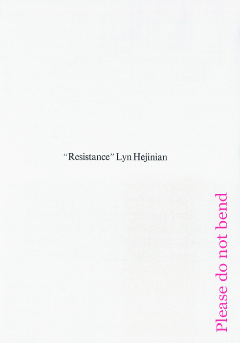 A SANDWICH, A WALLET AND A GIRAFFE - booklaunch Resistance by Lyn Hejinian