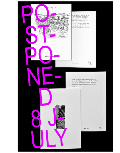Double Three Dice: William Leavitt ✕ Bobby Driscoll ⇶ présentés par Sophie Vinet, Fiona Vilmer & Ludovic Sauvage