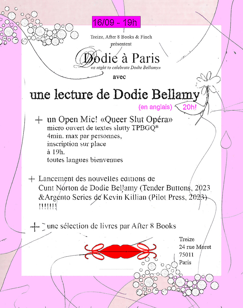 A night to celebrate Dodie Bellamy at Treize!