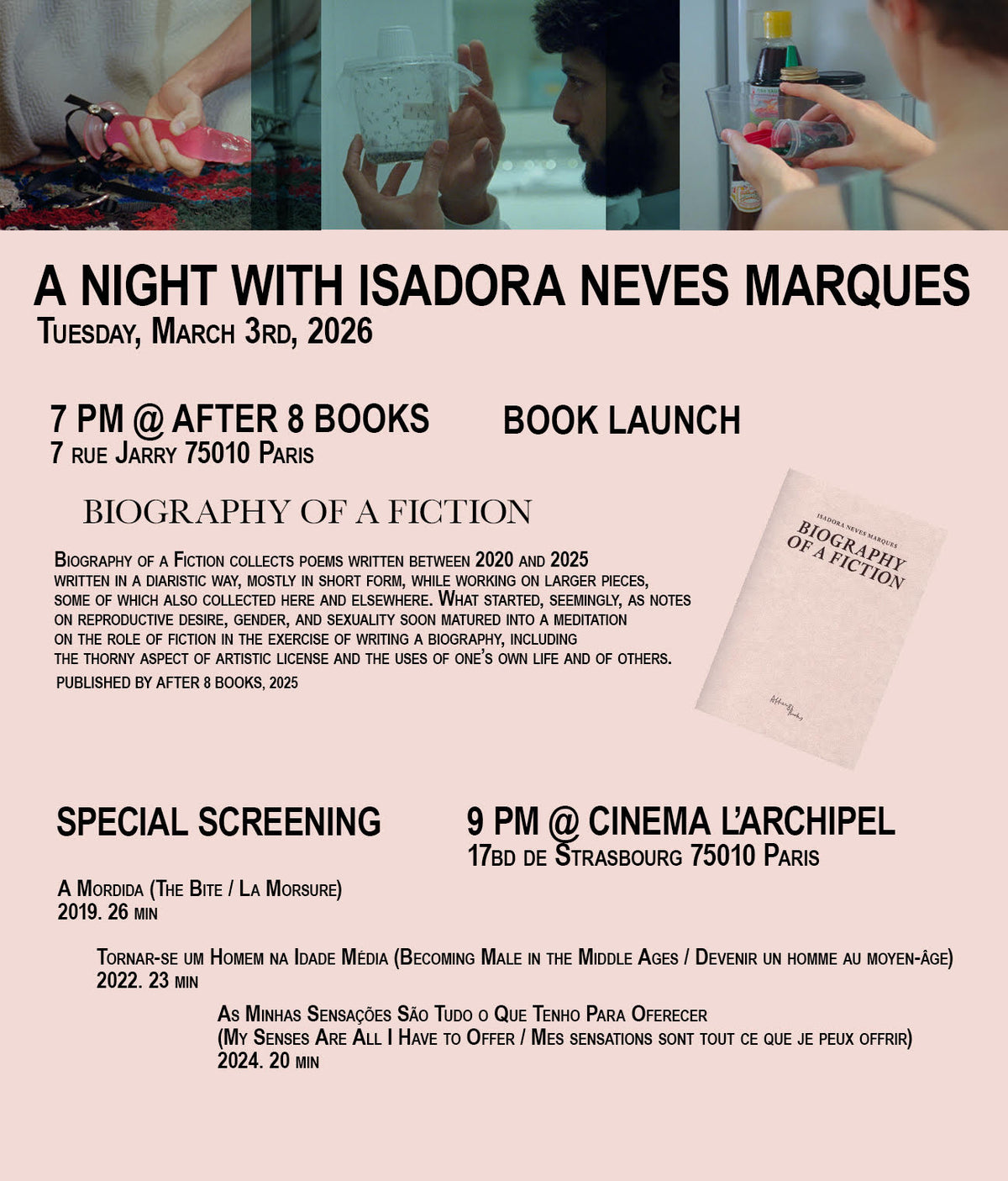 Isadora Neves Marques, “Biography of a Fiction”: Book Launch + Screening