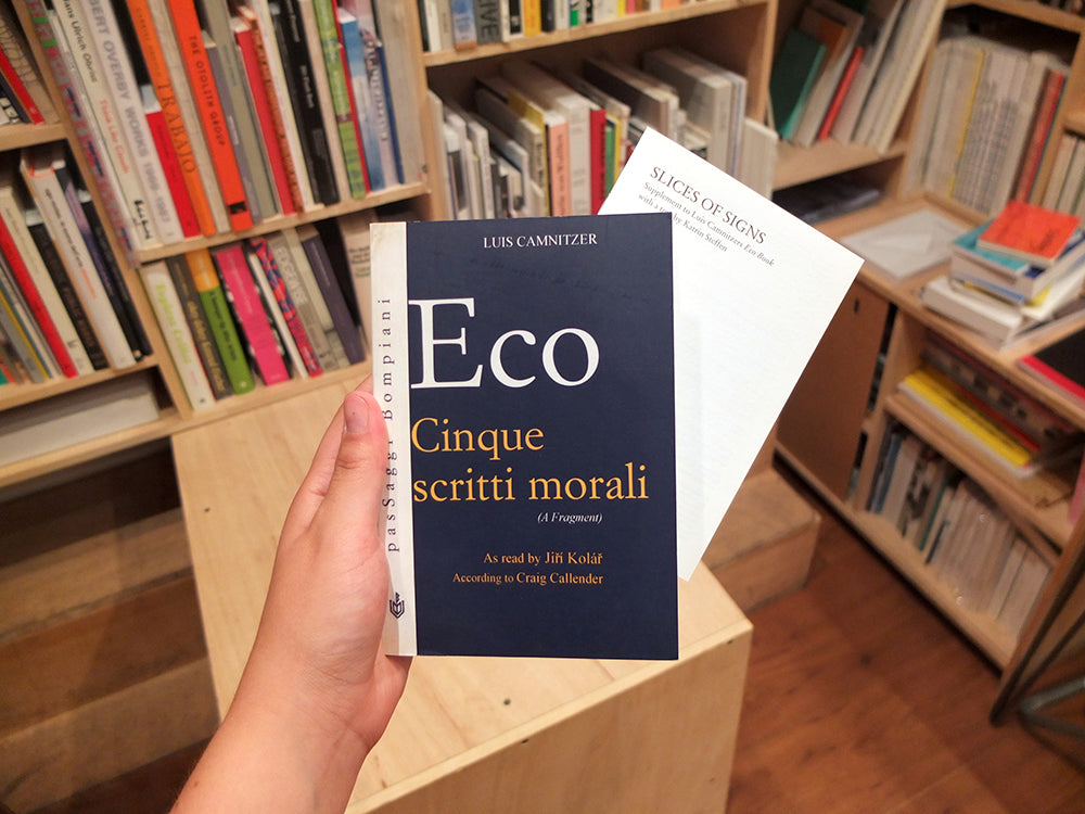 Eco Book (Cinque Scritti morali, as read by Jiri Kolar, accoring to Craig Callender)