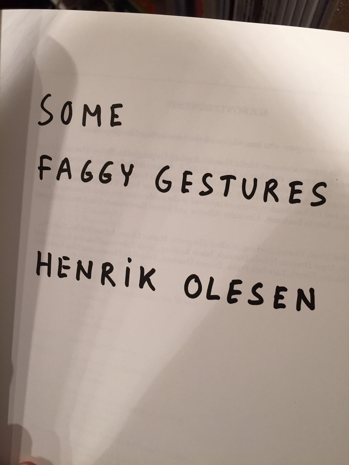 Some Faggy Gestures