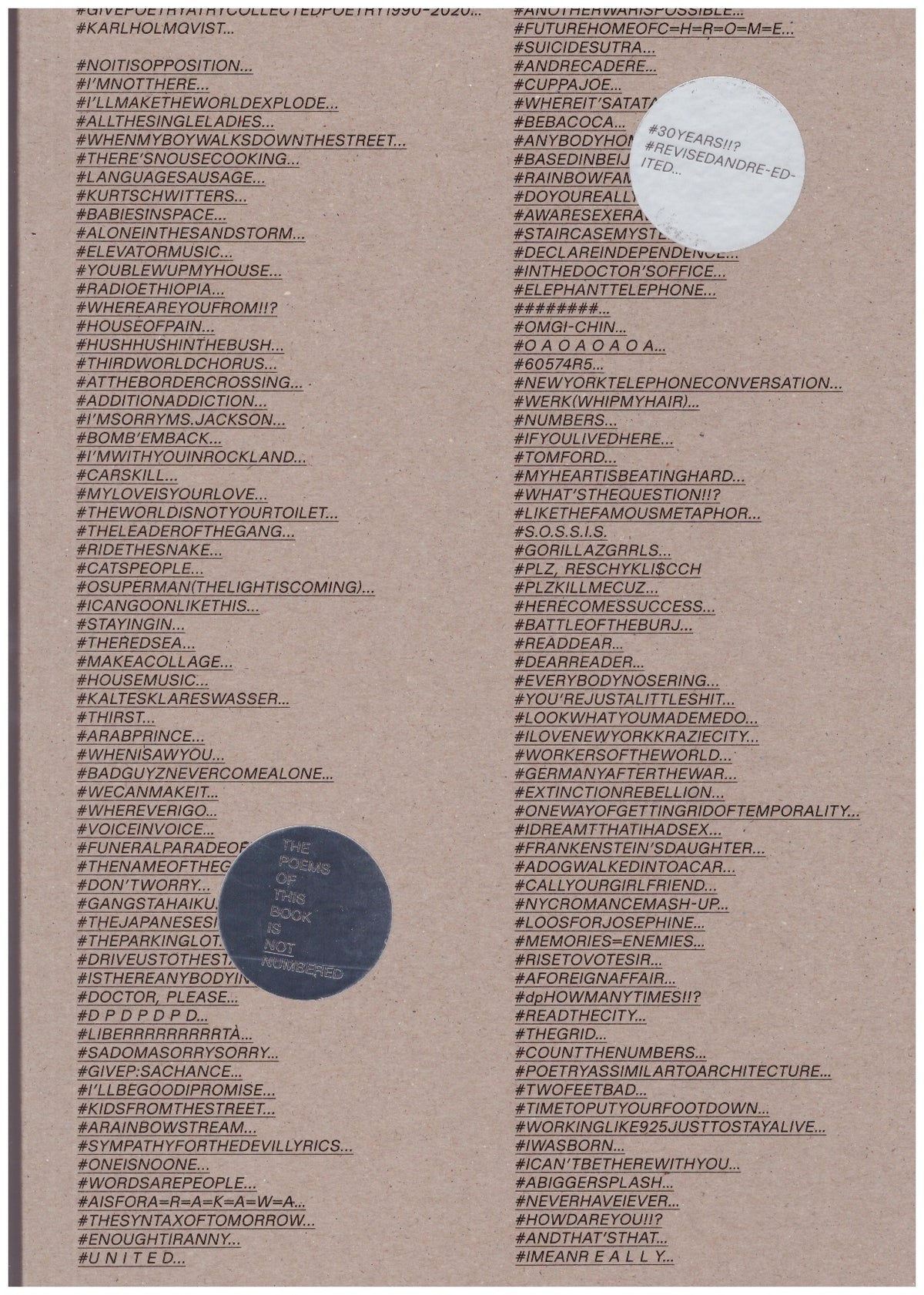 #GIVEPOETRYATRYCOLLECTEDPOETRY1990-2020...