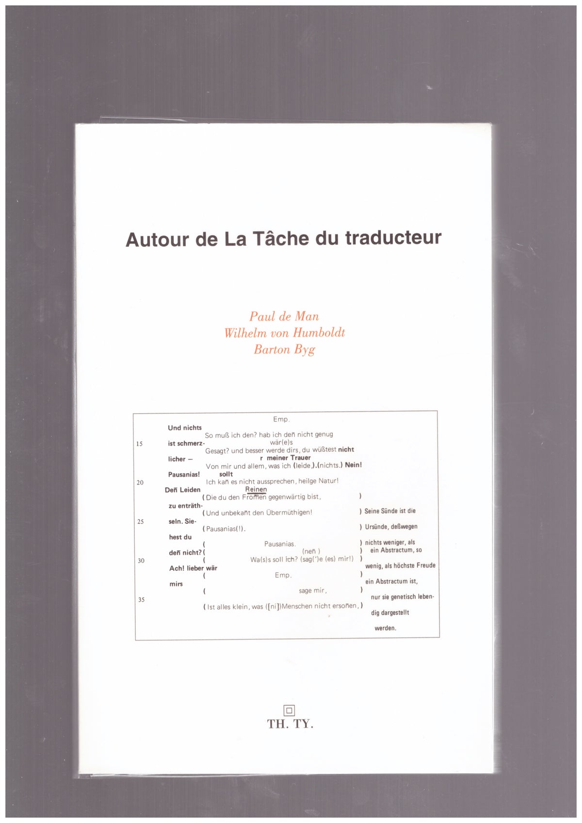 Autour de La Tâche du traducteur