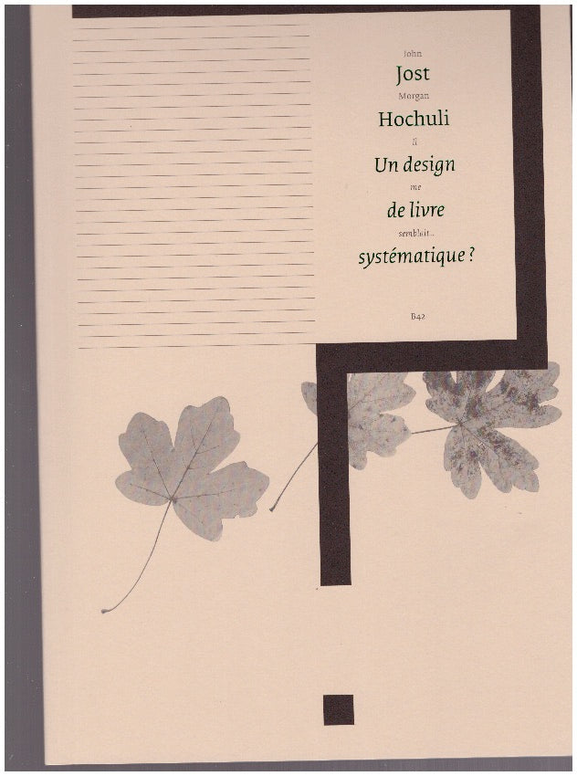 Un design de livre systématique?