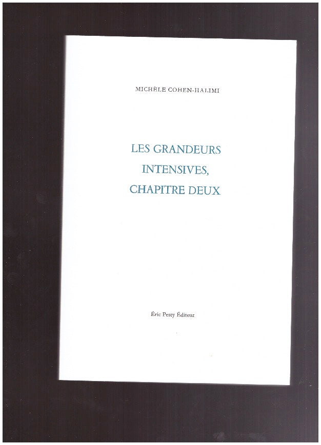 Les grandeurs intensives, chapitre deux