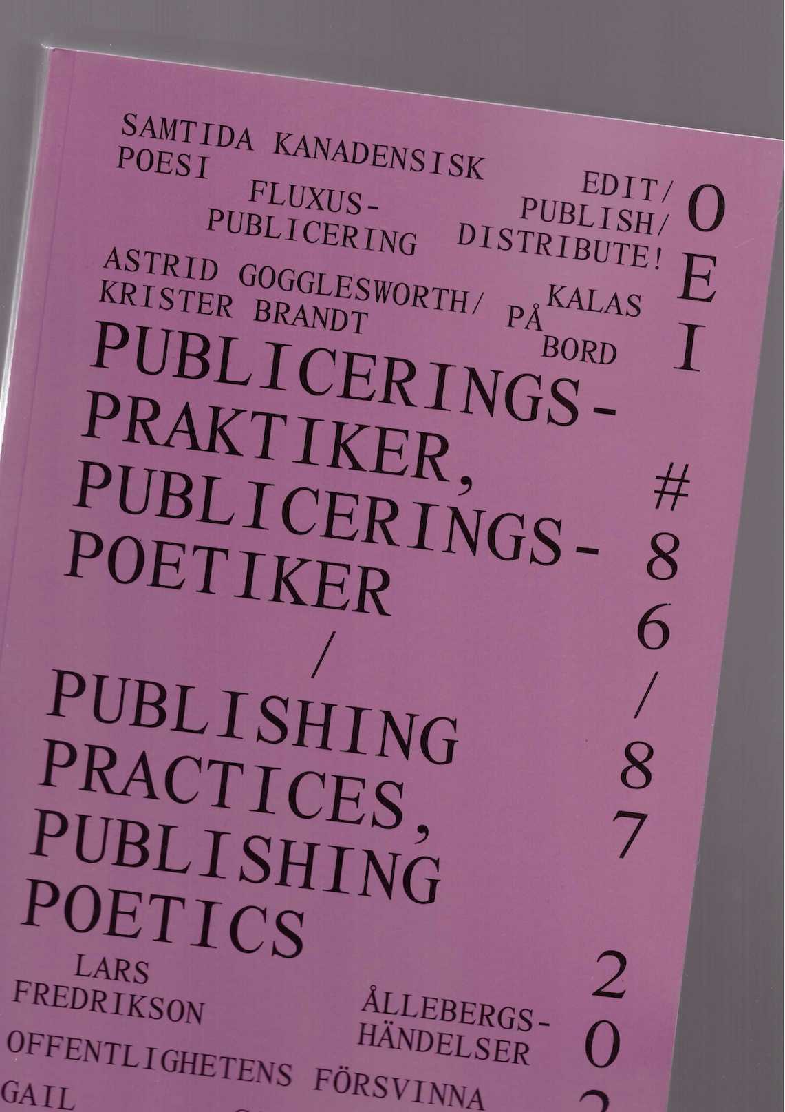 OEI #86/87 Publishing Practices, Publishing Poetics