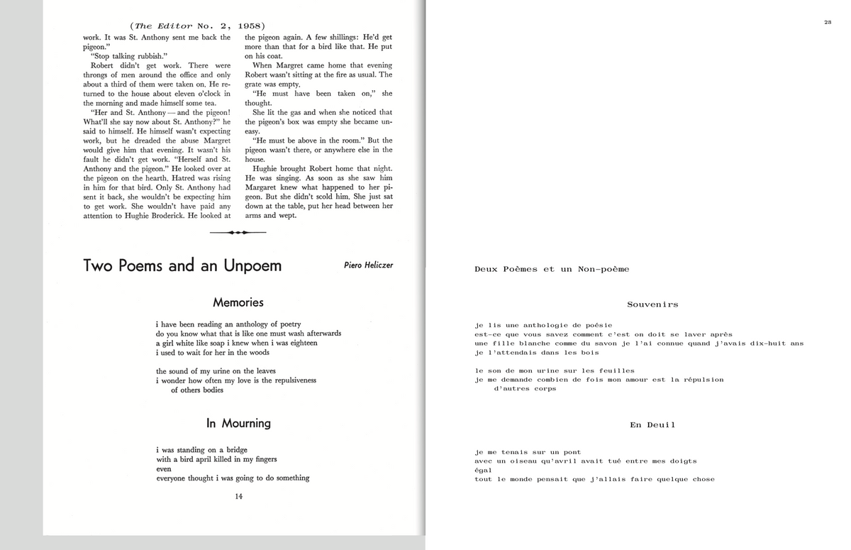 Piero Heliczer. Poems & Documents / Poèmes & Documents