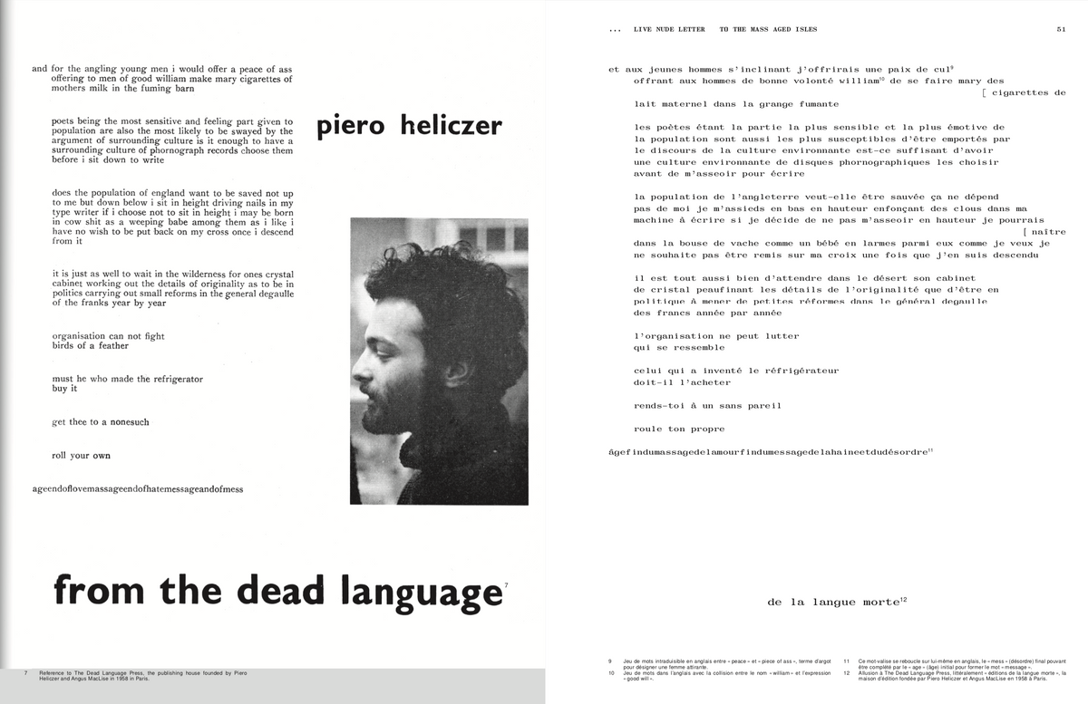 Piero Heliczer. Poems & Documents / Poèmes & Documents