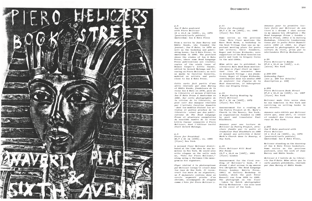 Piero Heliczer. Poems & Documents / Poèmes & Documents