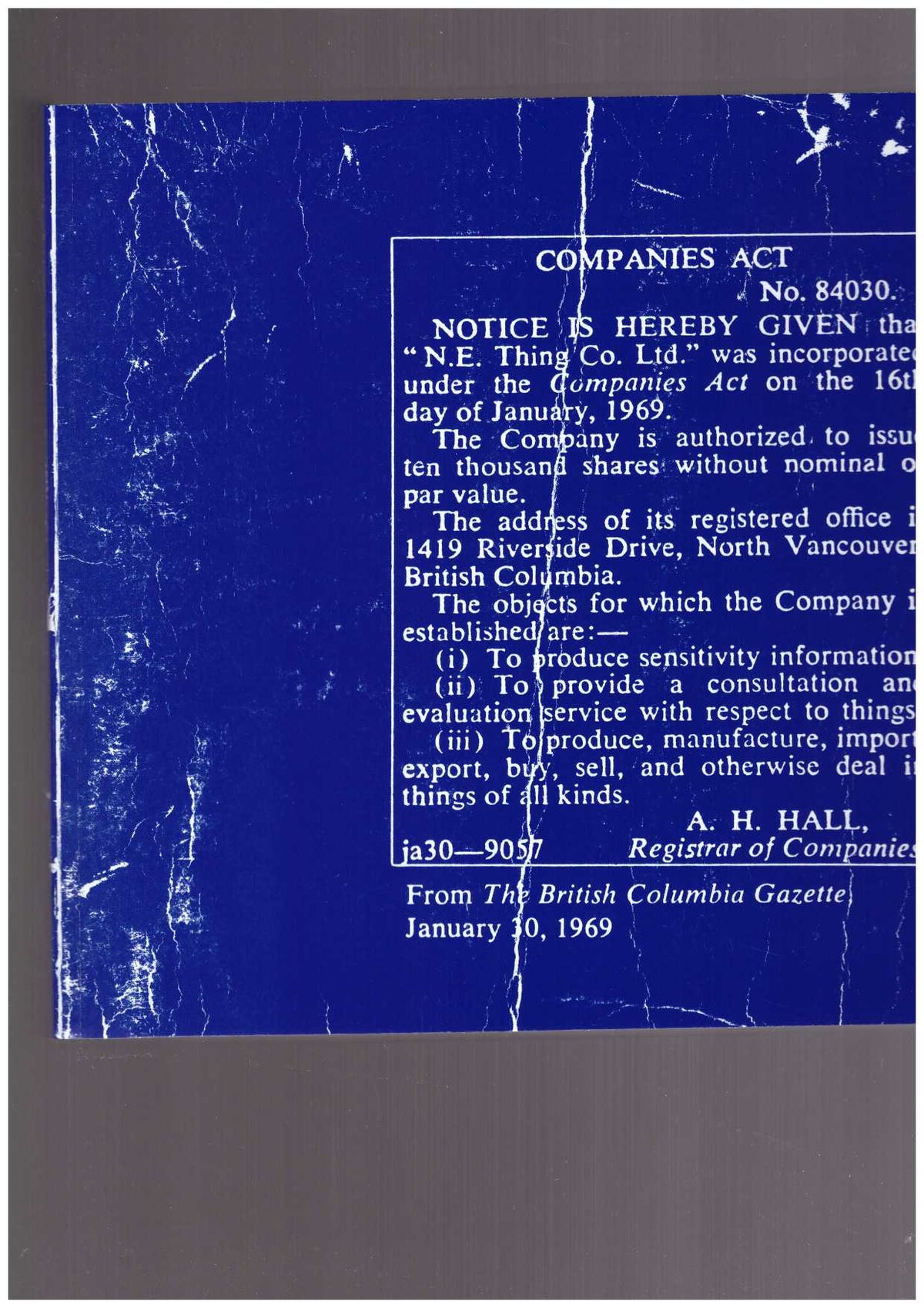 N.E. Thing Co.: Companies Act (Volume 1)