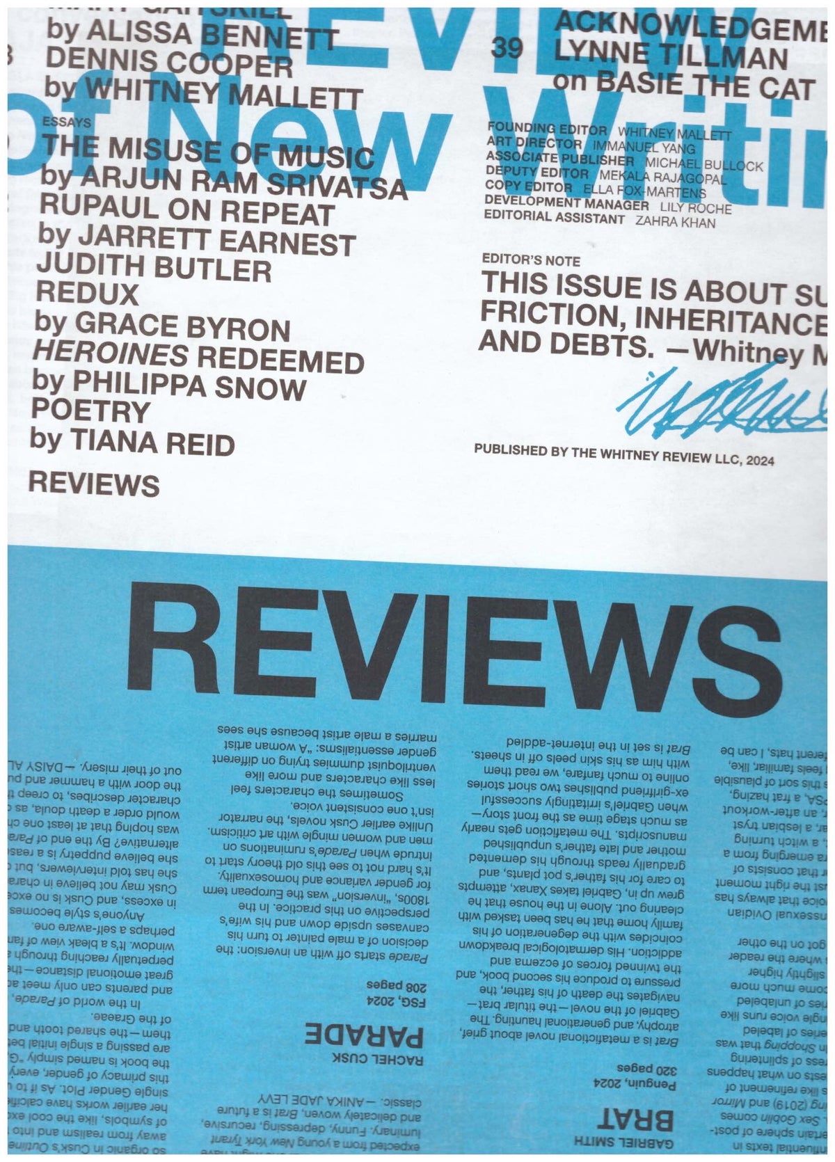 The Whitney Review of New Writing #3 Spring/Summer 2024
