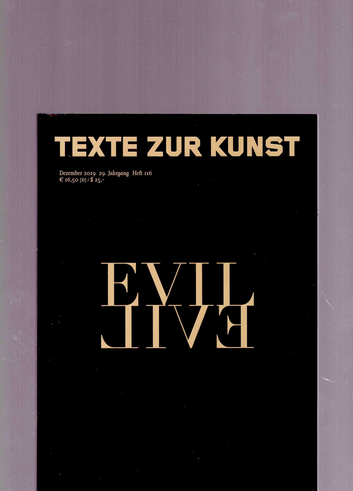 Texte Zur Kunst 29/116 (Dec. 2019) Evil