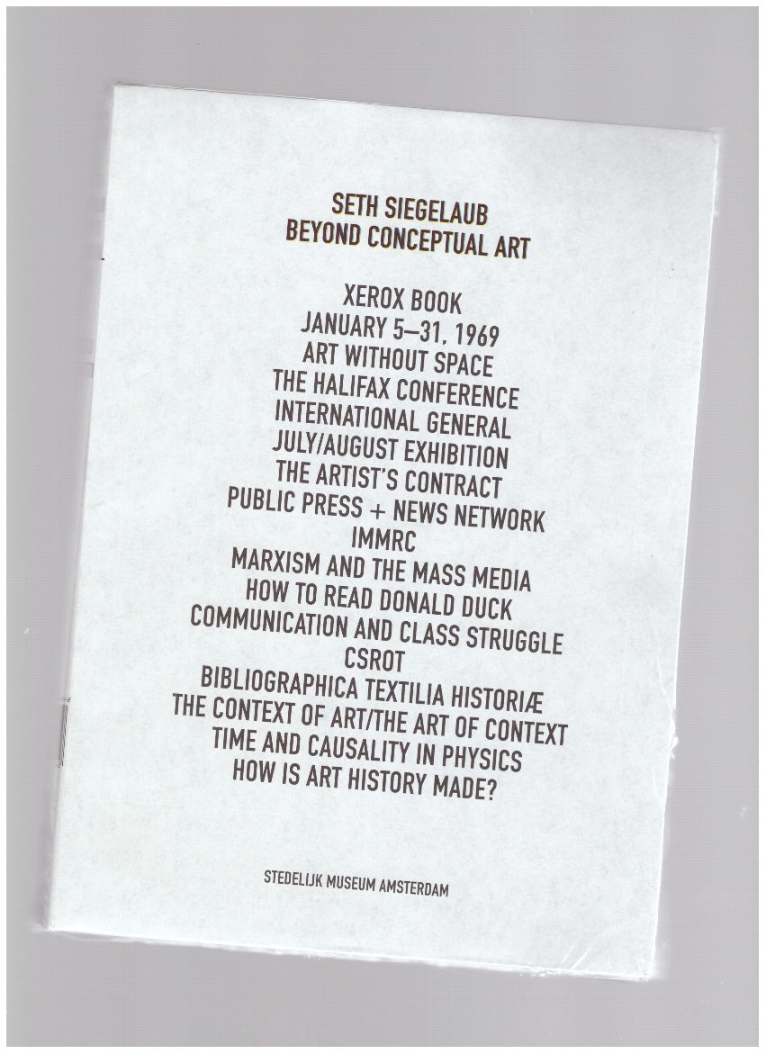 Seth Siegelaub: Beyond Conceptual Art