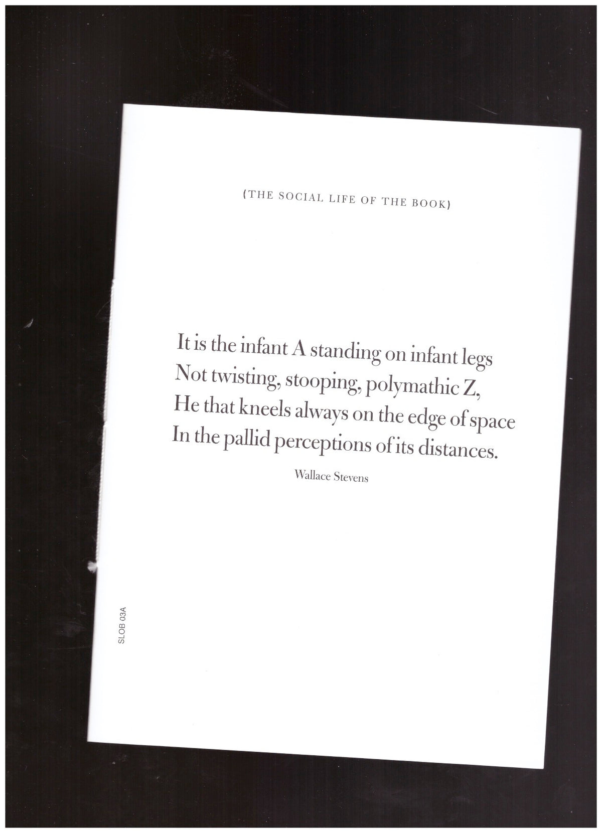 The Social Life of the Book #3 - Infant A