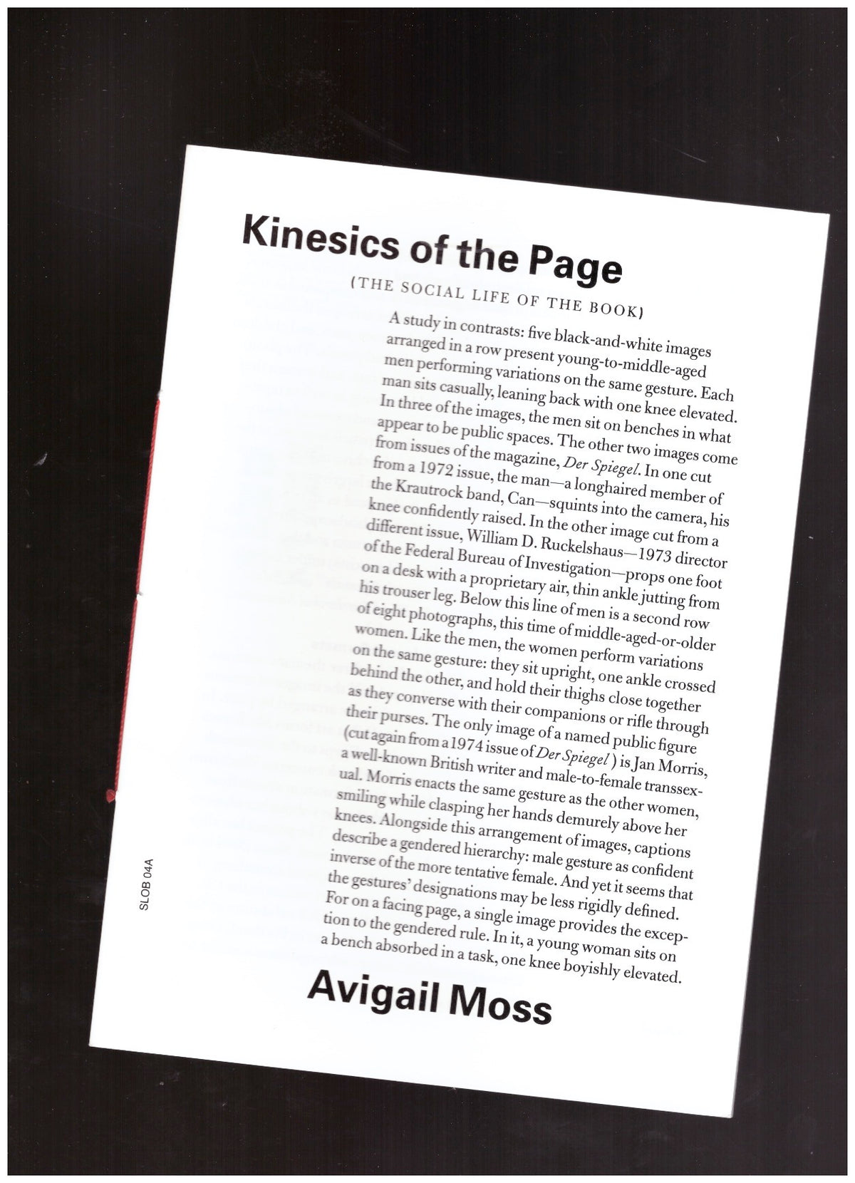 The Social Life of the Book #4 - Kinesics of the Page