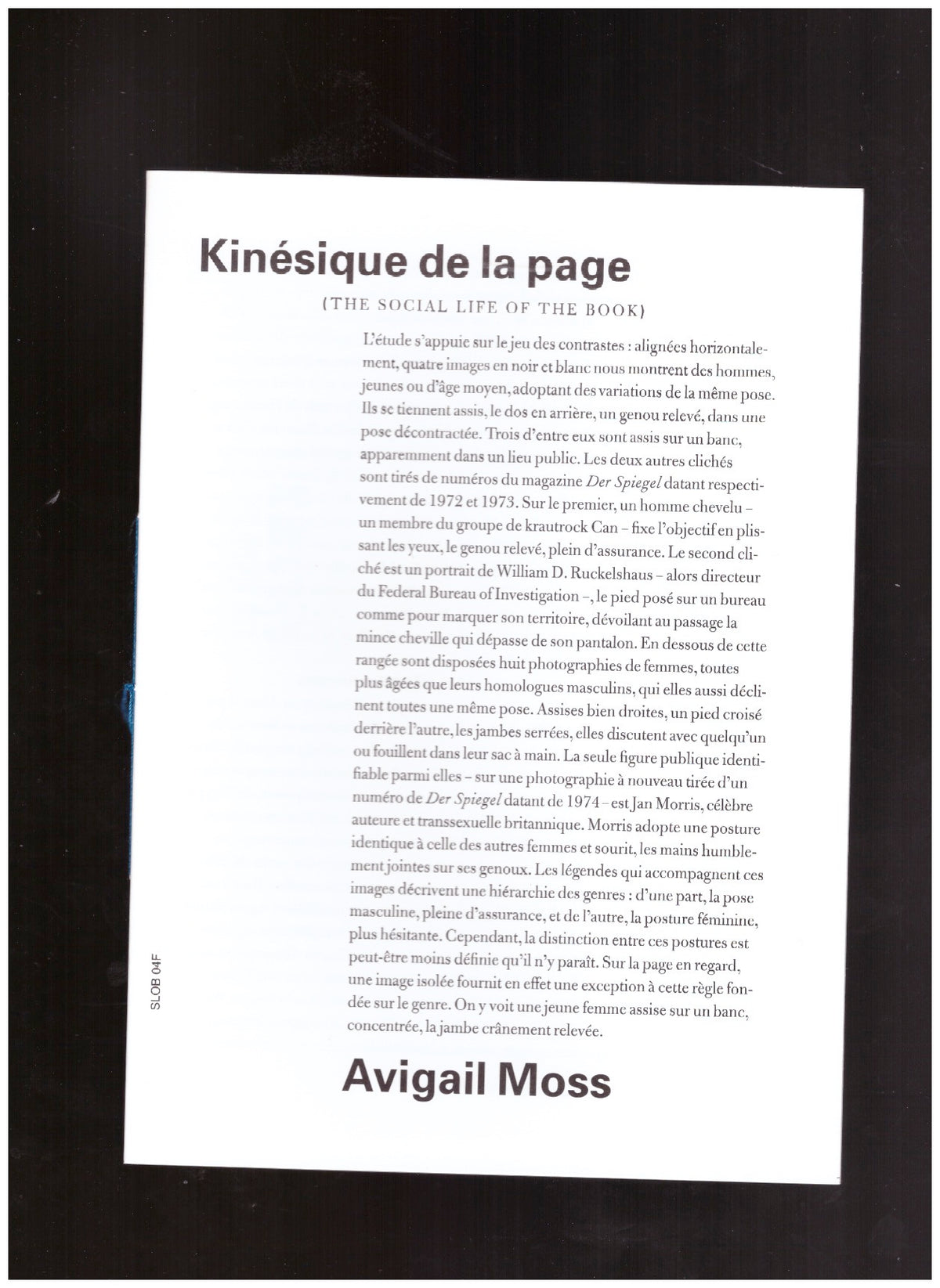 The Social Life of the Book #4 - Kinésique de la Page