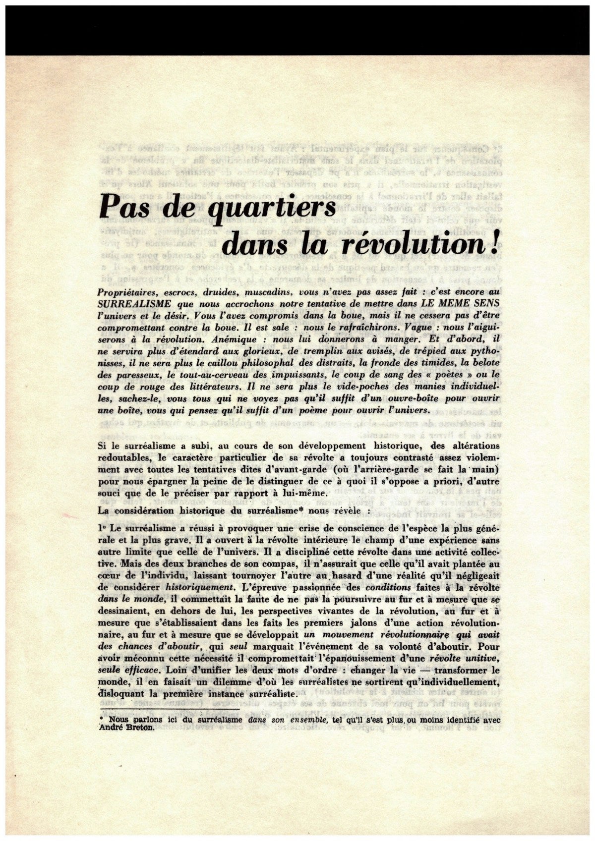 No quarters in the revolution! / Pas de quartiers dans la révolution !