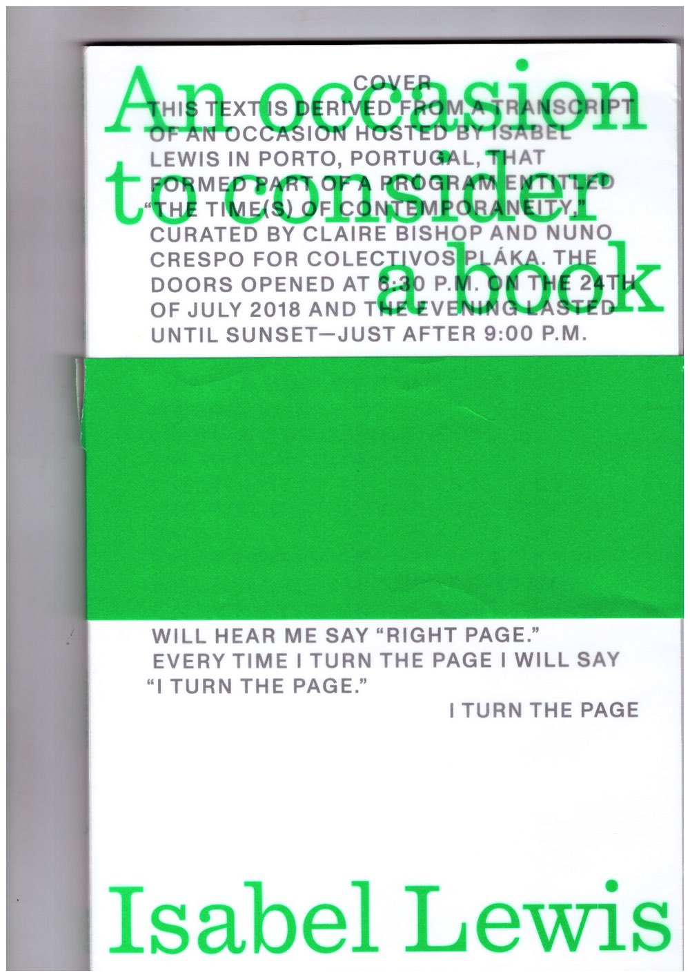 An Occasion to Consider a Book