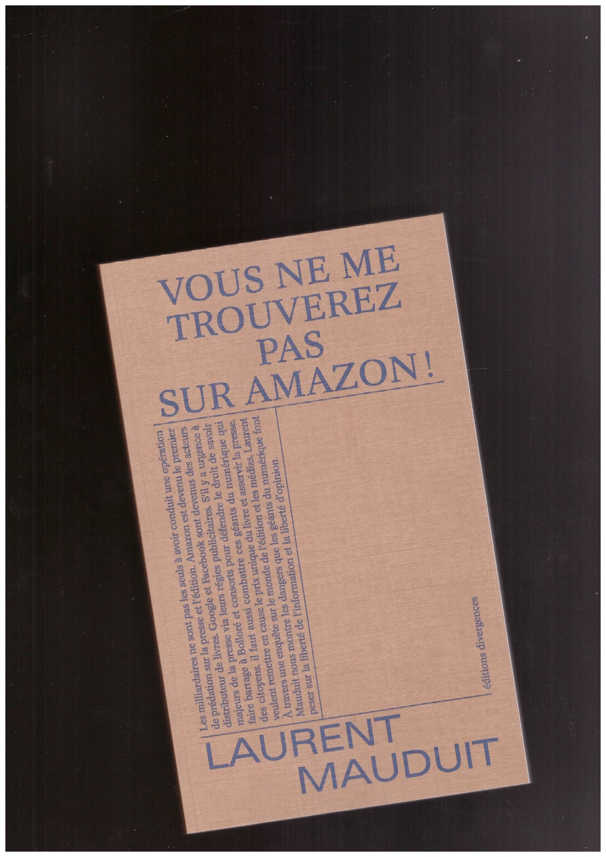 Vous ne me trouverez pas sur Amazon !