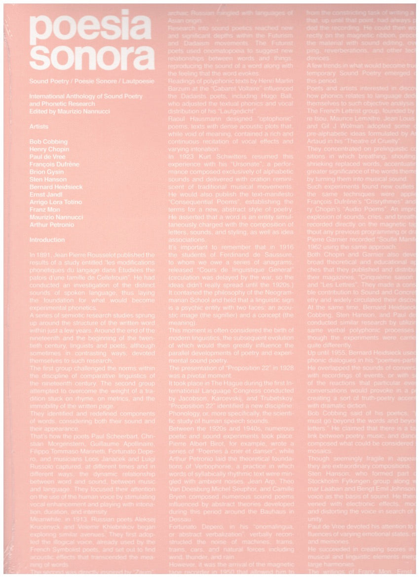 Poesia Sonora. International Anthology of Sound Poetry and Phonetic Research