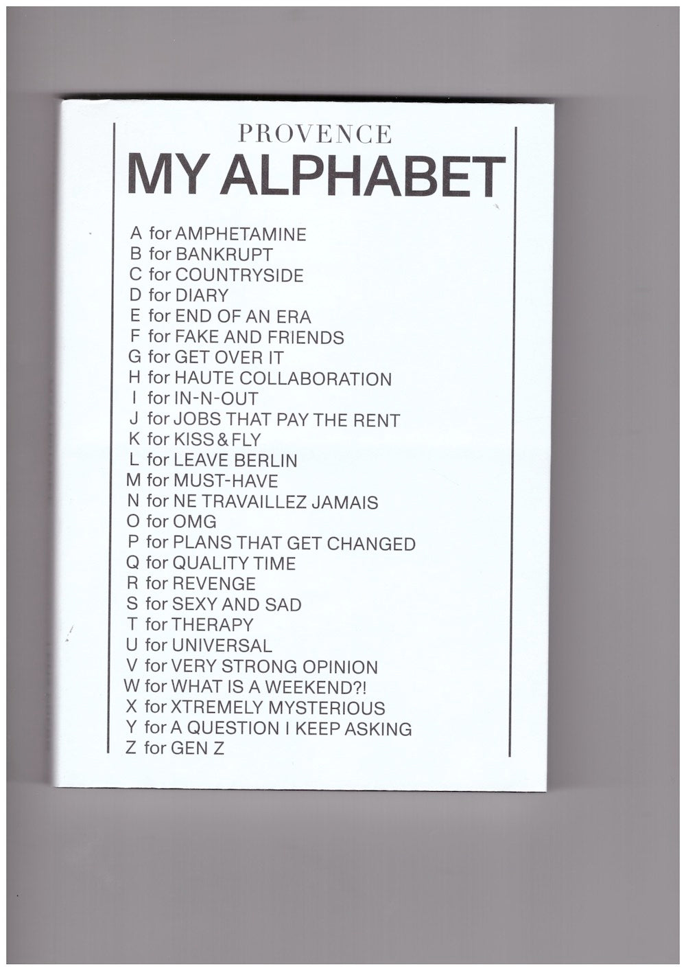 PROVENCE: My Alphabet