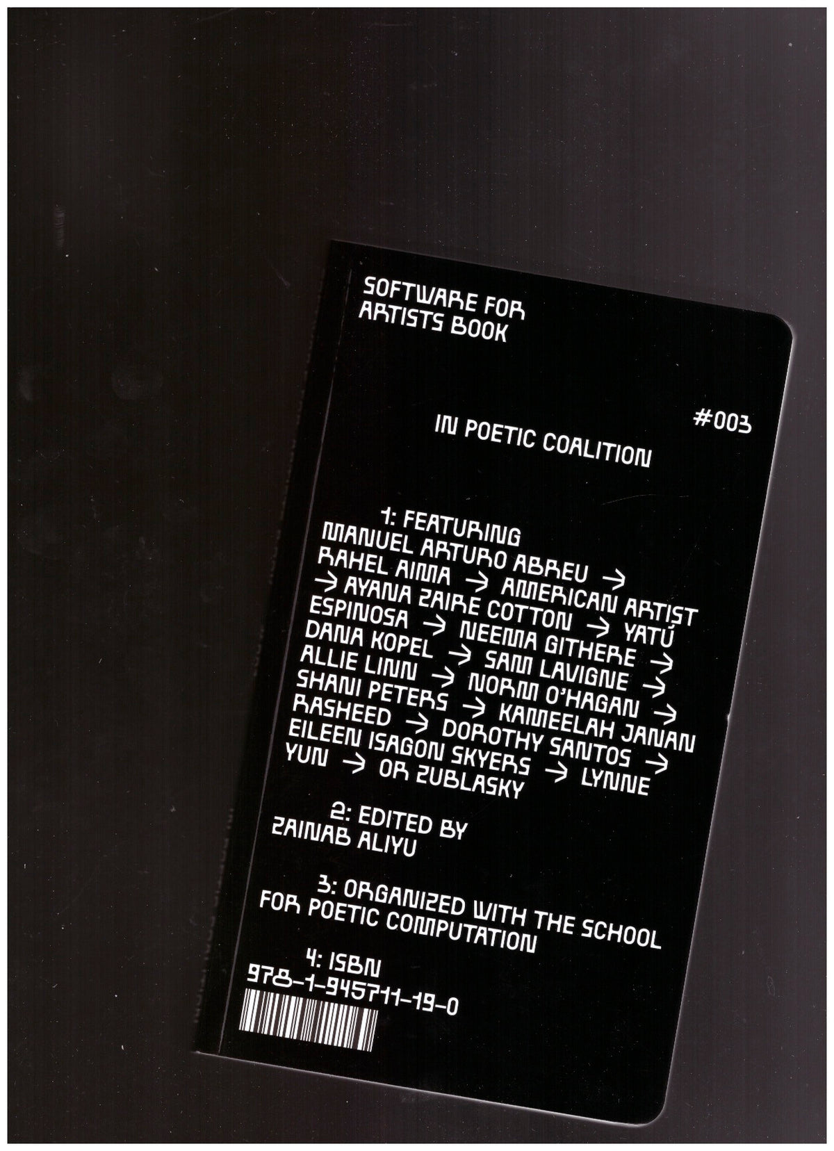 Software for Artists Book: In Poetic Coalition
