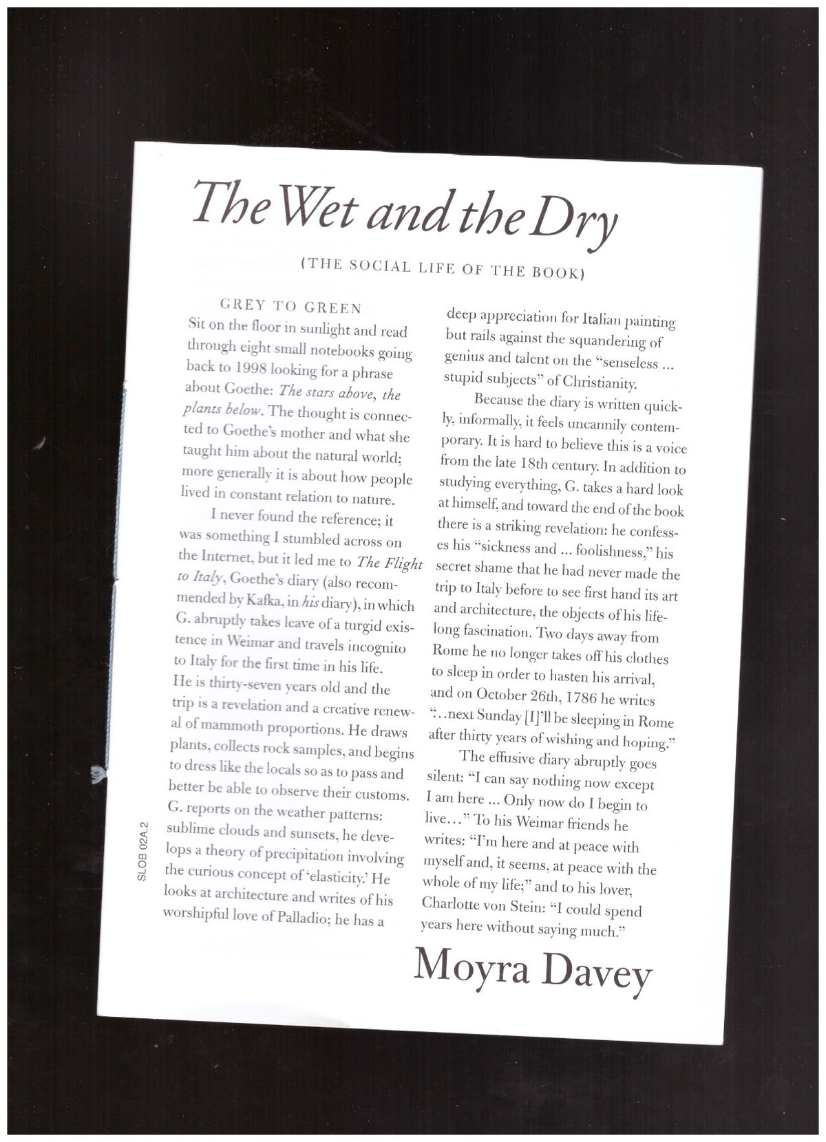 The Social Life of the Book #2 - The Wet and the Dry